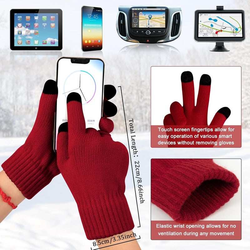 Darller Mens Winter Hats Scarf for Men with Touchscreen Gloves Warm Long Scaves and Skull Caps Beanie Hat Gloves Set - Image 4